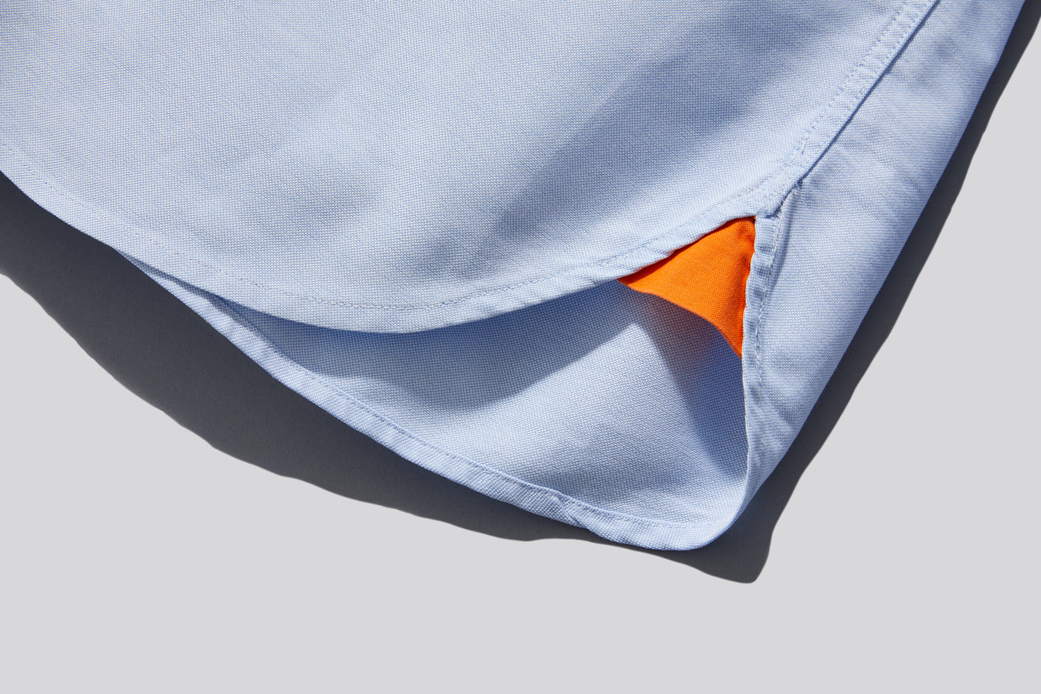 blue Oxford shirt detail