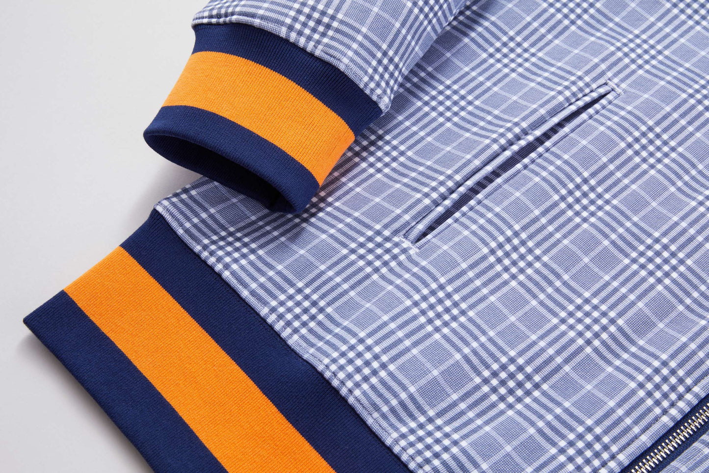 Our Plaid hoodie is cut from a soft fleece back cotton jersey. The tailored fit hoodie is a comfortable choice for weekends, but sharp enough for the casual office environment.