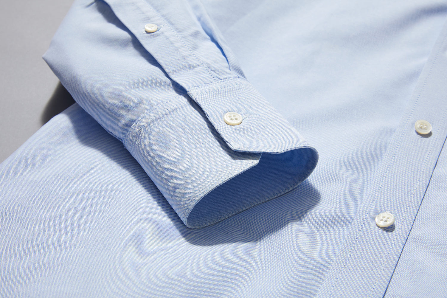 blue Oxford shirt cuff