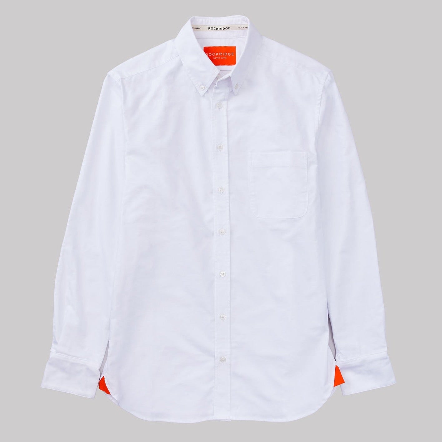 white Oxford button down shirt