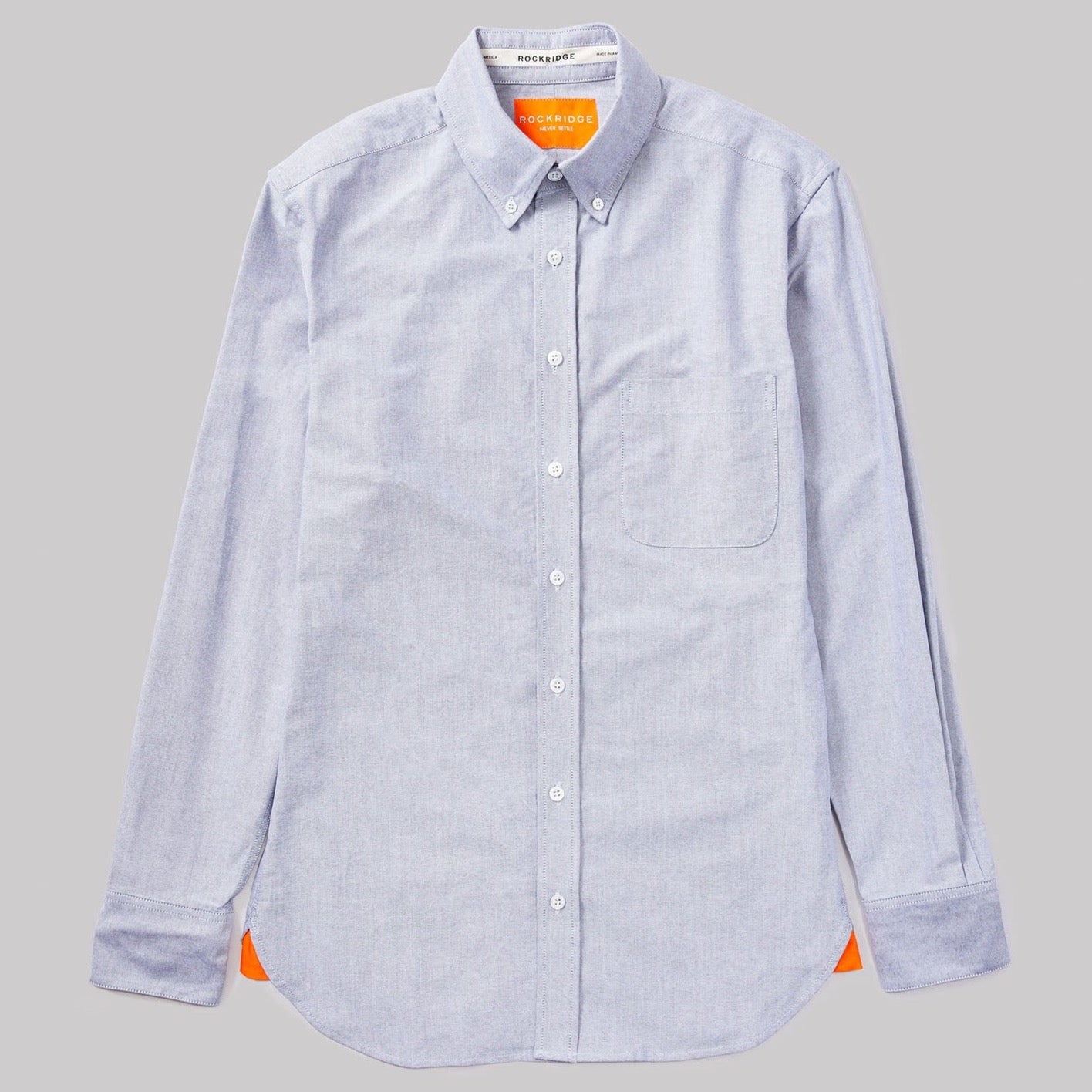 grey Oxford button down shirt