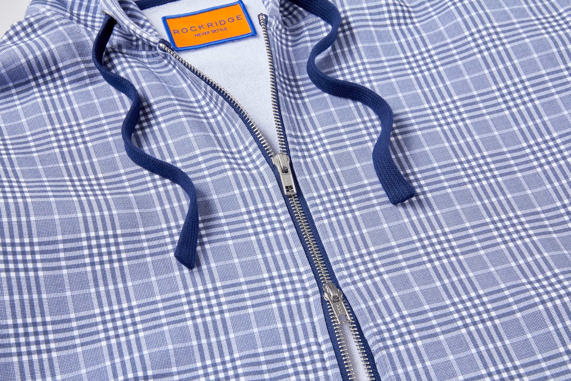 Our Plaid hoodie is cut from a soft fleece back cotton jersey. The tailored fit hoodie is a comfortable choice for weekends, but sharp enough for the casual office environment. 